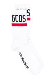 ribbed contrast logo socks