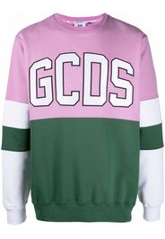 Gcds colour-block logo-print sweatshirt - Verde