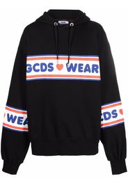 Gcds logo-print cotton hoodie - Nero