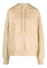 GCDS logo-motif cotton hoodie - Toni neutri