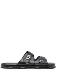 Gcds logo-detail open-toe slides - Nero