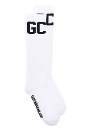 Gcds intarsia-knit mid-calf socks - Bianco