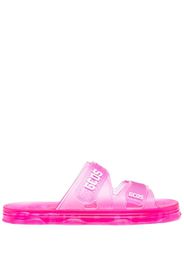 Gcds logo-print flat slides - Rosa