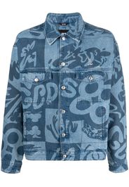 Gcds logo print denim jacket - Blu