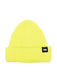 Gcds logo-patch ribbed beanie - Giallo