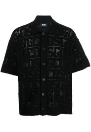 Gcds logo-shape-mesh short-sleeve shirt - Nero