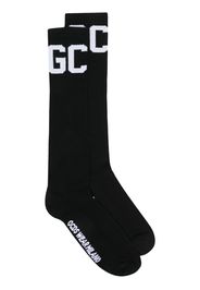 Gcds intarsia-knit mid-calf socks - Nero