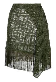 Gcds fringe-detail macramé skirt - Verde