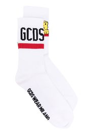 Gcds embroidered cotton socks - Bianco