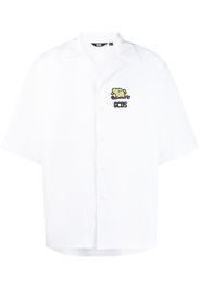 Gcds embossed-logo short-sleeve shirt - Bianco