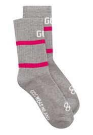 Gcds logo ribbed-knit socks - Grigio