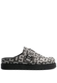 Gcds monogram-print buckled mules - Nero