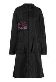 Gcds embroidered-logo hooded parka - Nero