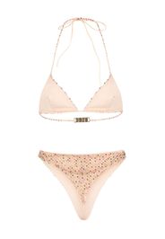 Gcds bead-embellished tulle-overlay bikini - Toni neutri