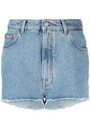 Gcds Shorts denim a vita alta - Blu