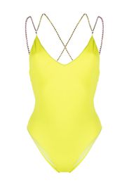 Gcds crystal-strap swimsuit - Verde