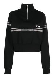 Gcds logo-print crystal-embellished sweatshirt - Nero