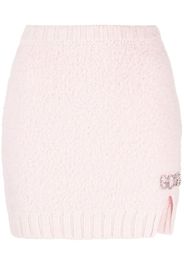 Gcds Hairy logo-plaque miniskirt - Rosa