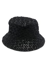 Gcds embossed-monogram drawstring bucket hat - Nero