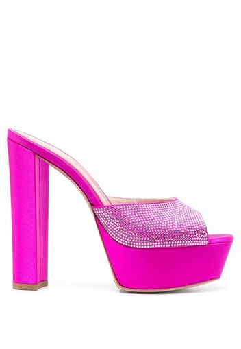 Gedebe 140mm crystal-embellished platform mules - Rosa