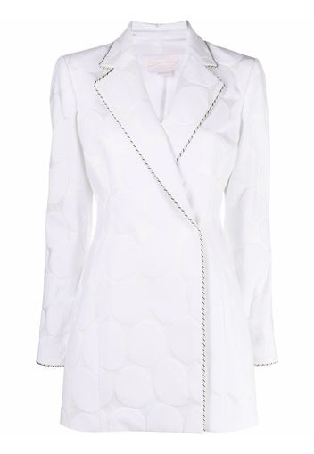 Genny double-breasted polka dot coat - Bianco