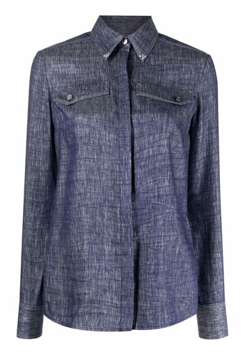 Genny Camicia denim con tasche - Blu