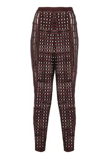 Genny Leggings con strass - Marrone