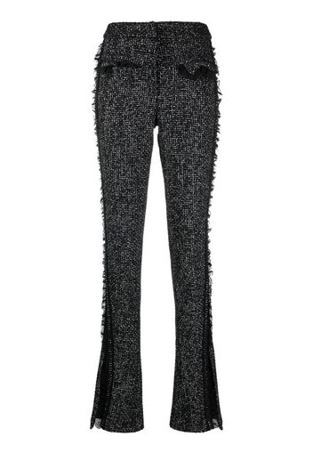 Genny frayed high-waisted trousers - Nero