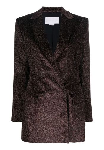 Genny glittery single-breasted blazer - Marrone