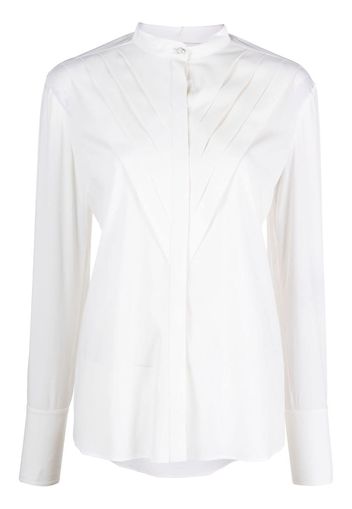 Genny chevron-pattern satin shirt - Bianco