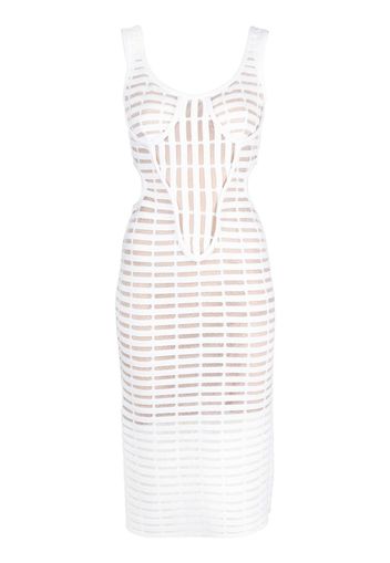 Genny Iconic laser-cut midi dress - Bianco