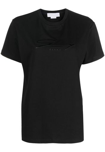 Genny chest-logo crew-neck T-shirt - Nero