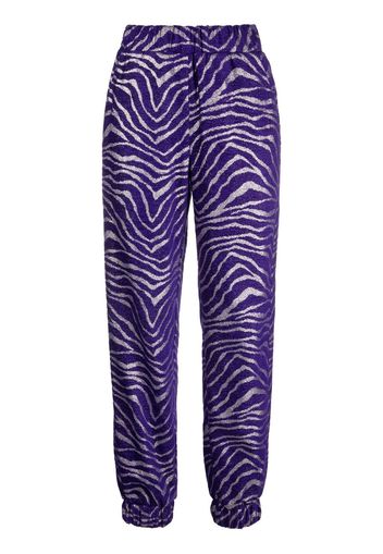 Genny zebra jacquard slim-cut trousers - Viola