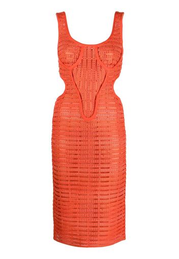 Genny laser-cut midi dress - Arancione