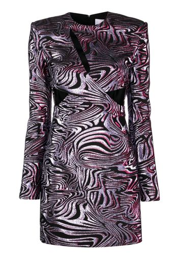 Genny abstract-pattern fitted mini dress - Nero