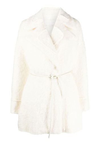 Genny Mohair belted jacket - Bianco