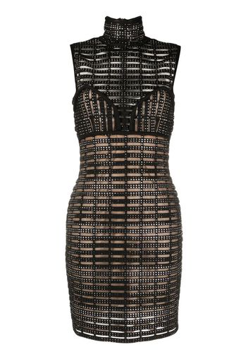 Genny stud-embellished sleeveless midi dress - Nero