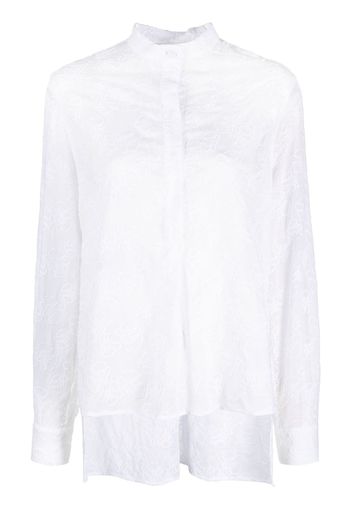 Genny embroidered-detail long-sleeve shirt - Bianco