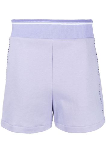 Genny logo-print high-waisted shorts - Viola