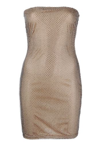 Genny mesh-detail strapless mini dress - Toni neutri