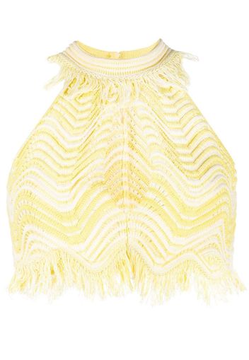 Genny Top crop con frange - Giallo