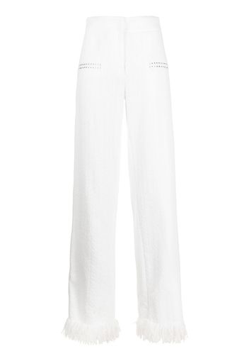 Genny Pantaloni a gamba ampia con strass - Bianco