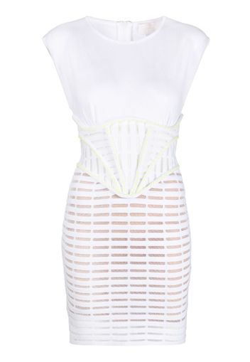 Genny rhinestone-embellished fitted dress - Bianco