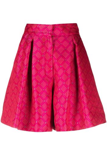 Genny Shorts sartoriali con motivo jacquard - Rosa