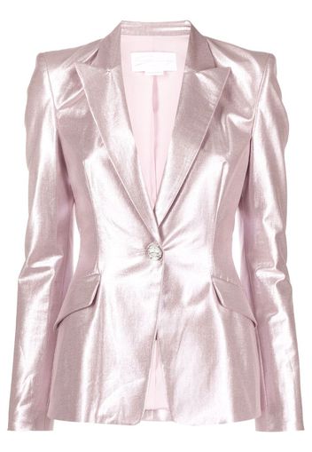 Genny metallic single-breasted blazer - Rosa