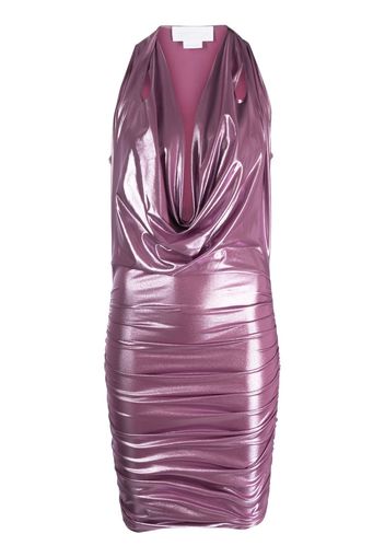 Genny metallic cowl-neck dress - Rosa