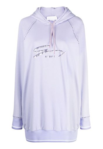 Genny logo-embellished hoodie - Viola