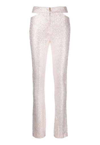 Genny sequin-embellished cut-out trousers - Rosa