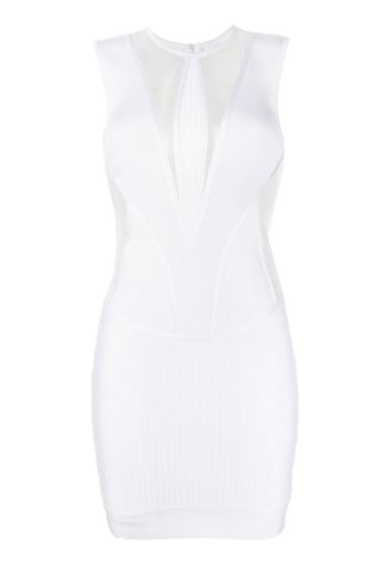 Genny semi-sheer sleeveless mini dress - Bianco