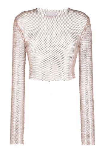 Genny Blusa corta con strass - Toni neutri